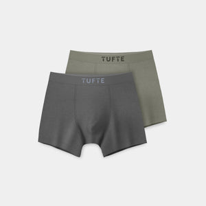 SoftBoost™ K Boys Boxer 2-pack – Vetiver + Turbulence – flatlay